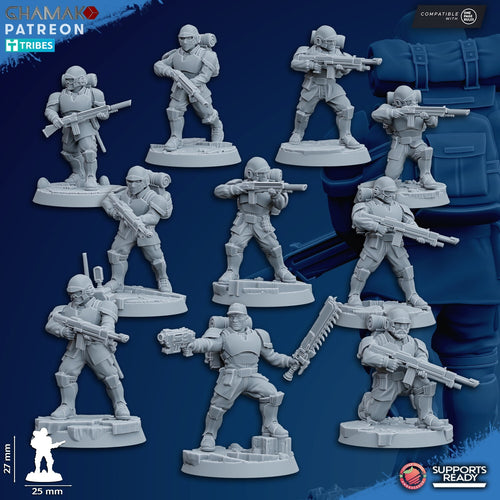 10 Assault Troops de station forge  avec les socles