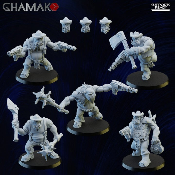 5x Wild West Orkz Bullboyz Squad