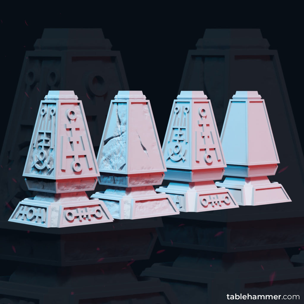 4 necron obelisk objectif, hauteur 6 cm