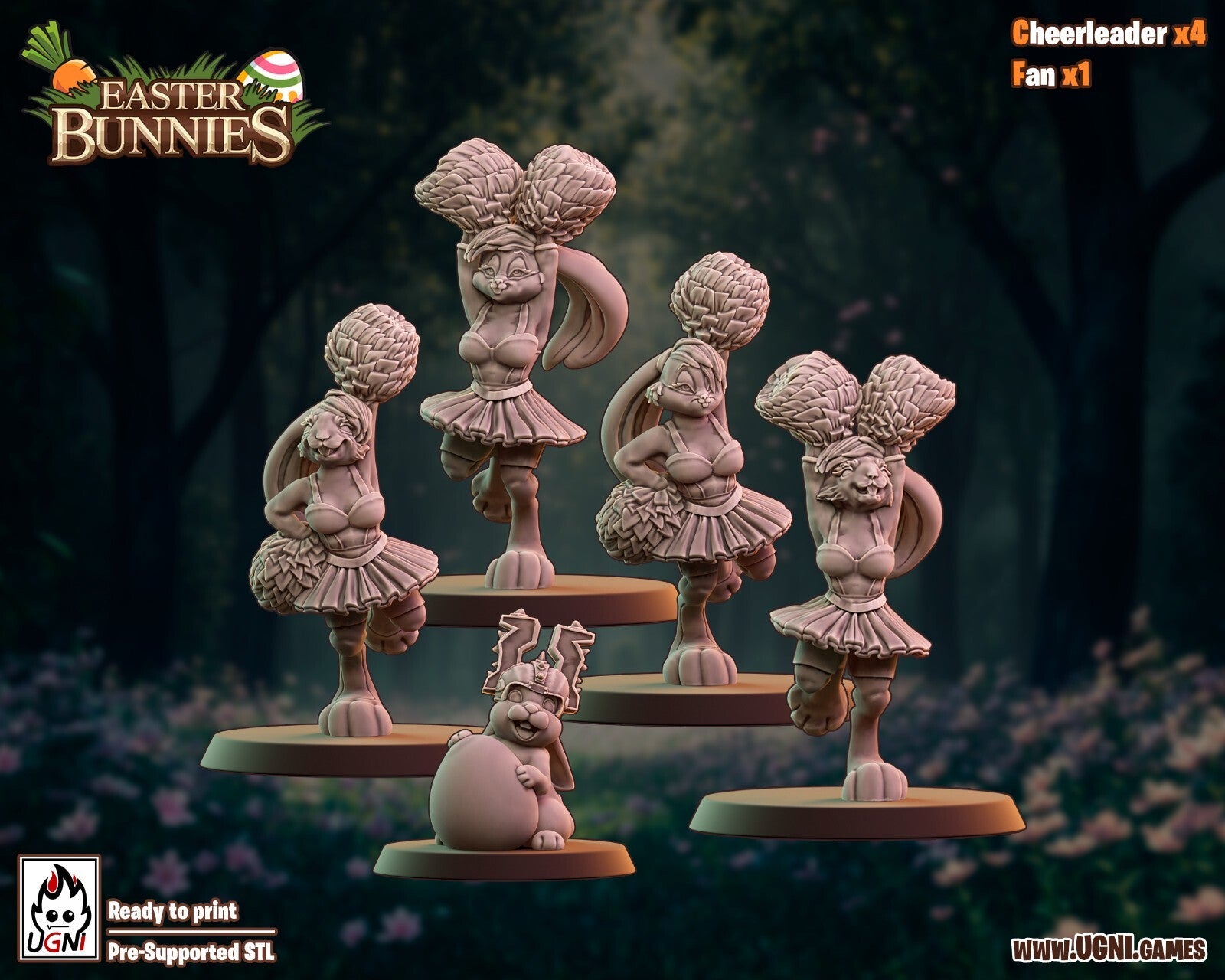 pom pom girl + fan  easter bunny Fantasy Football