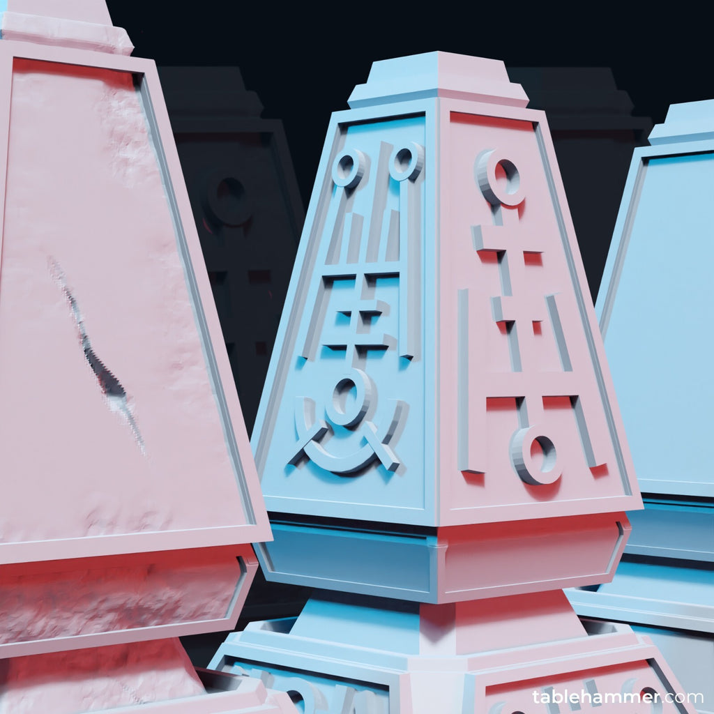 4 necron obelisk objectif, hauteur 6 cm