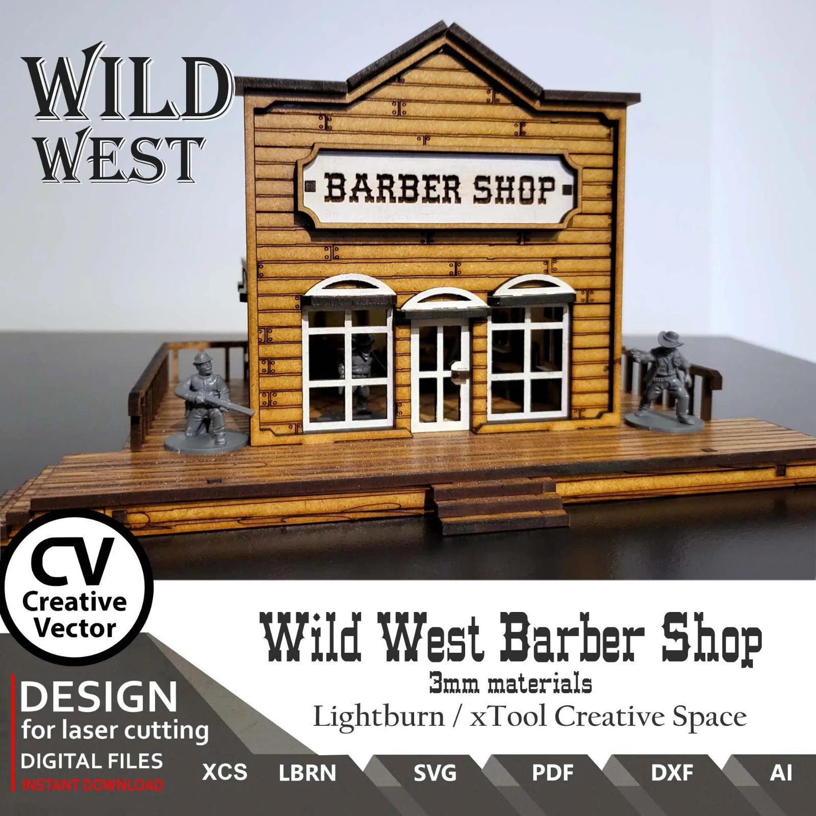 boutique barbier 28mm ouest sauvage mdf