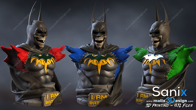 buste batman zombie, buste fan art