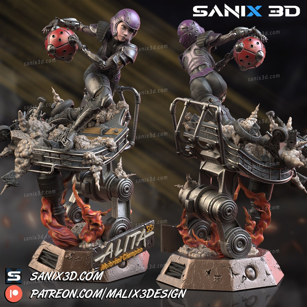 FIGURINE hauteur 28cm ALITA  figurine fan art (2 tetes differentes fournis)