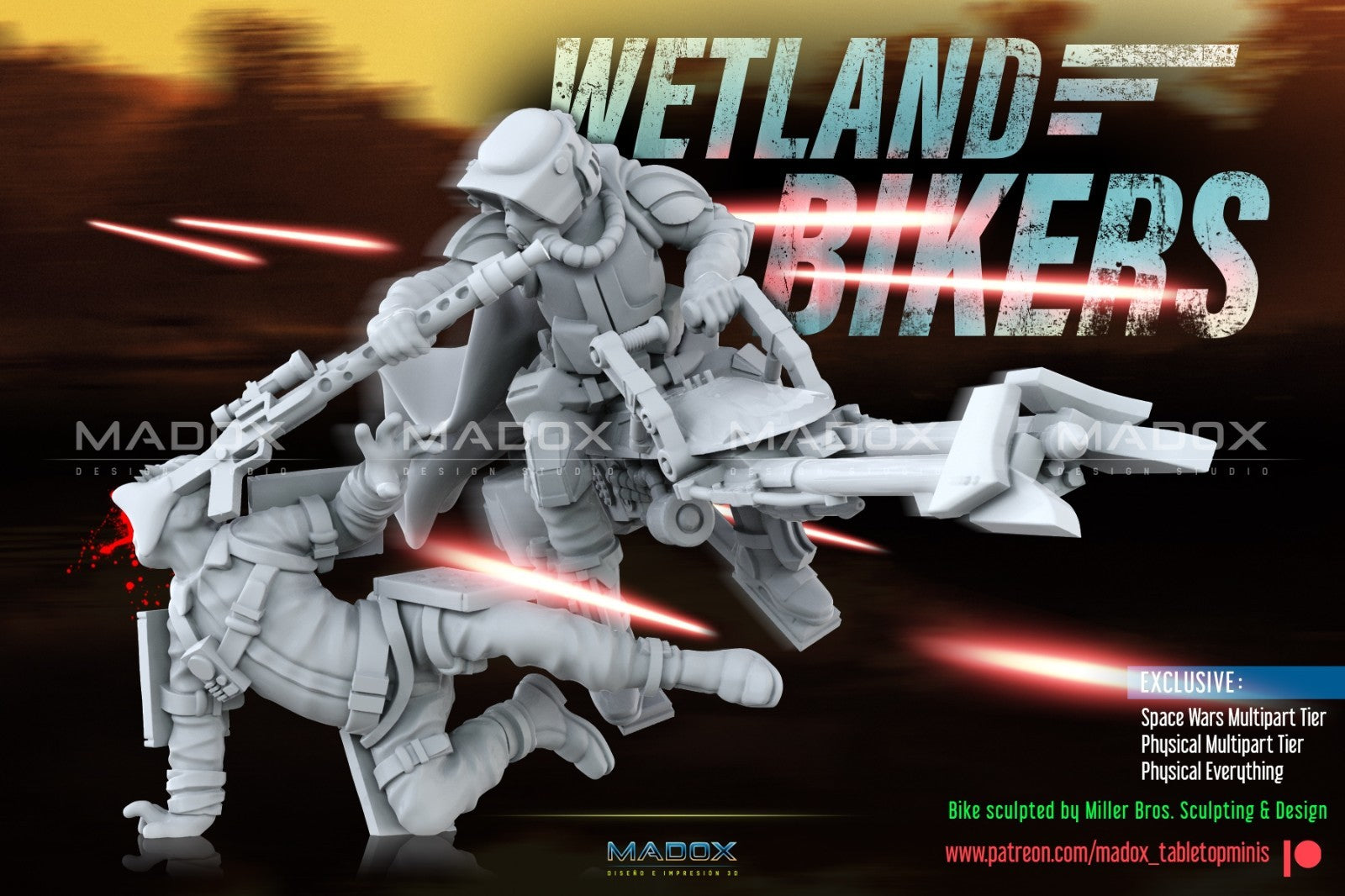4 wetland bikers compatible star wars legion