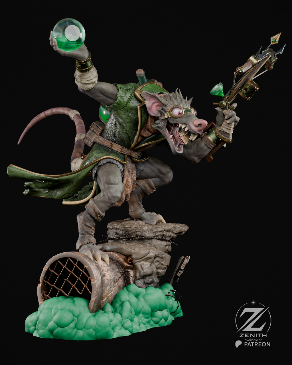 Homme rat figurine fan art hauteur 26 cm