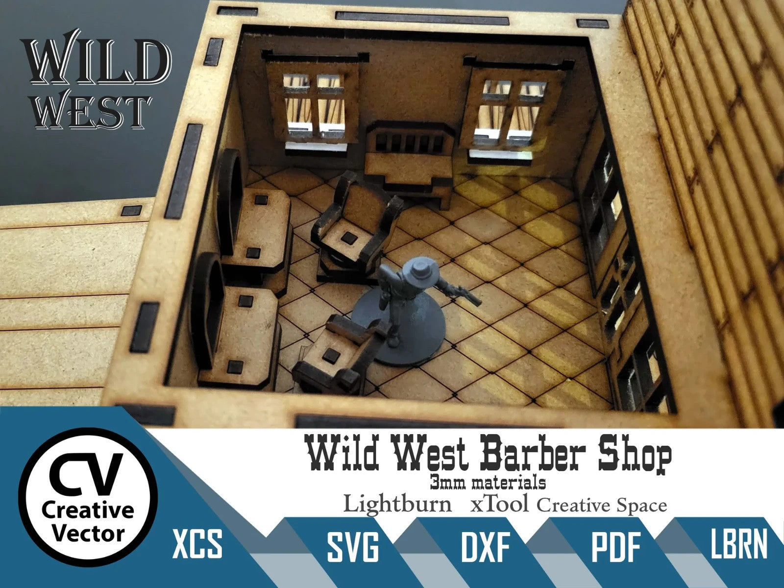 boutique barbier 28mm ouest sauvage mdf
