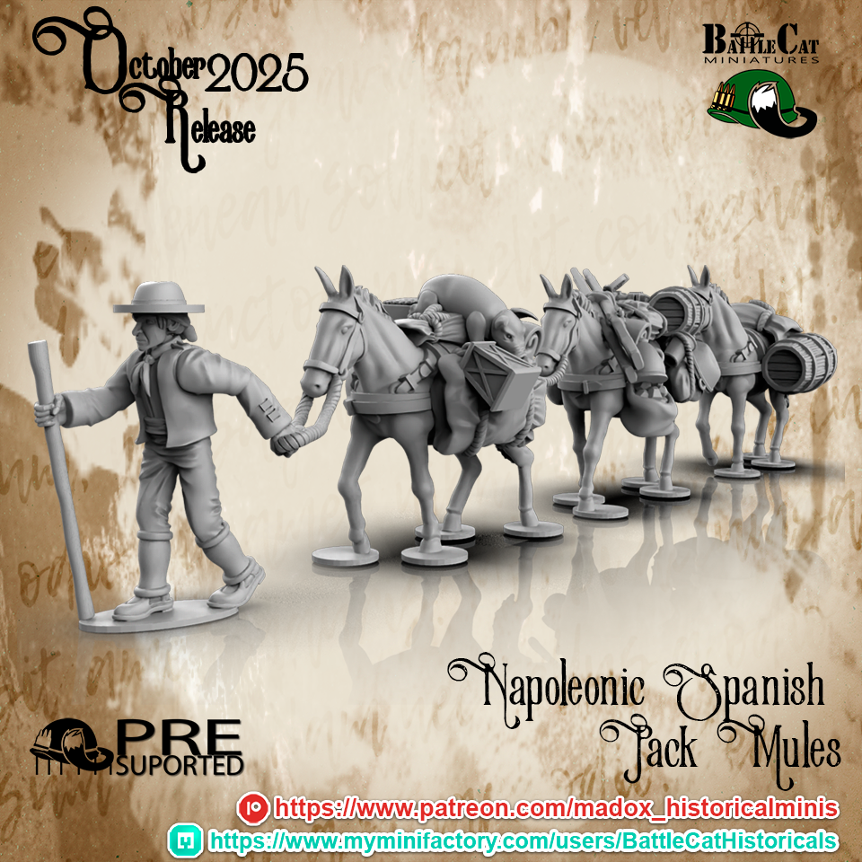 Napoleonic Spanish Pack Mules 28mm