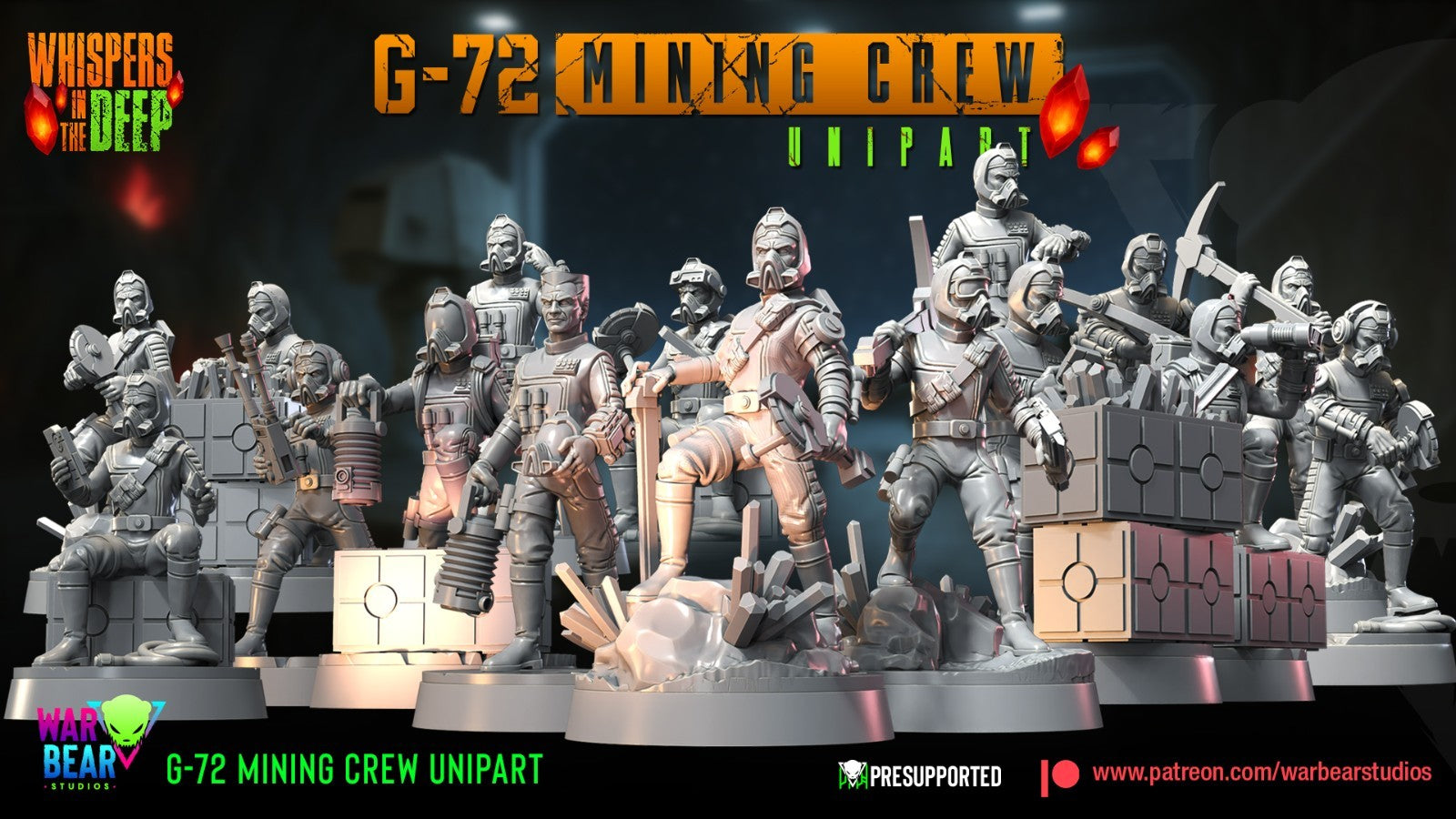 Mining Crew Unipart 16 figurines