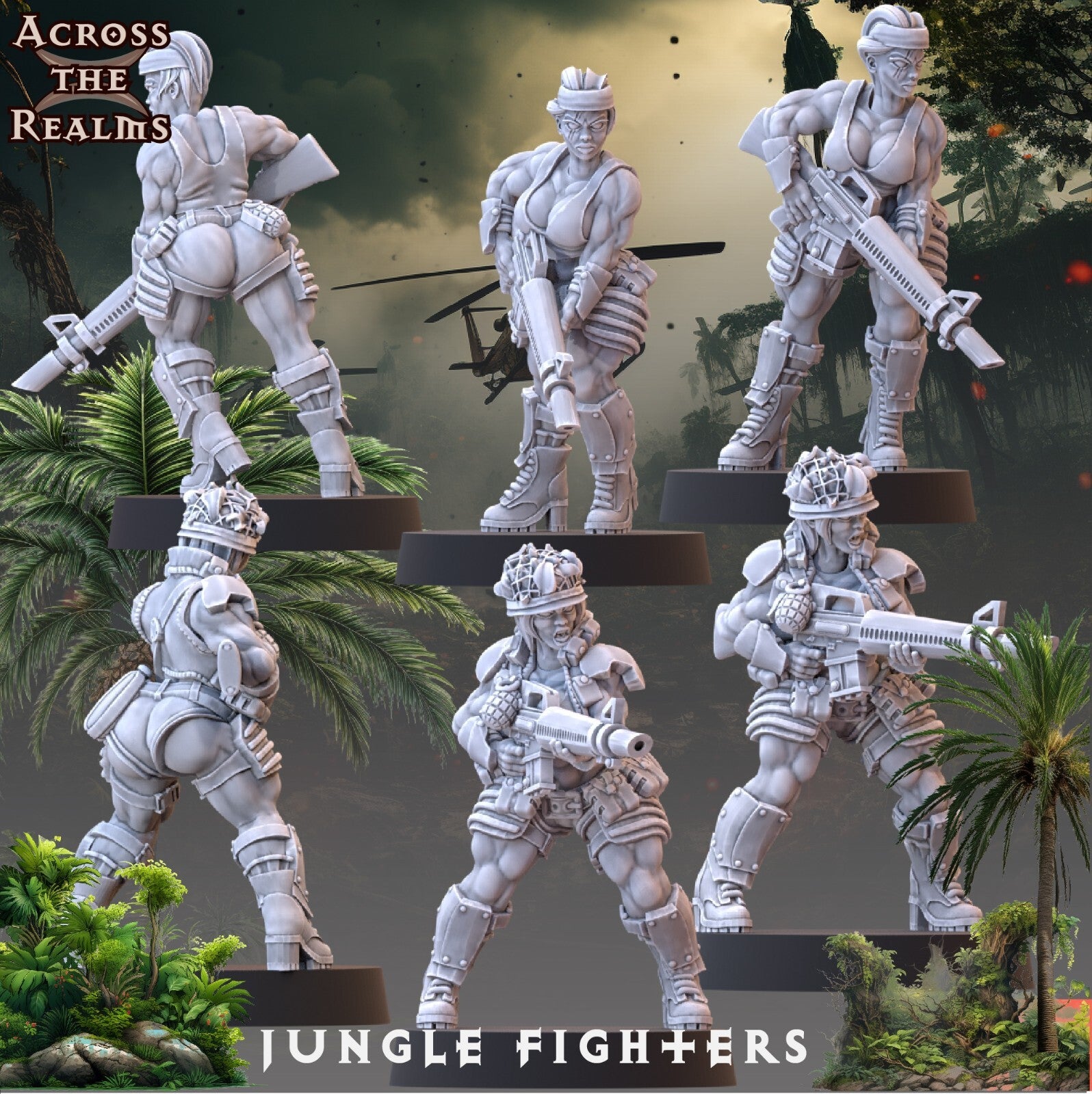 2 combattantes  de la jungle  