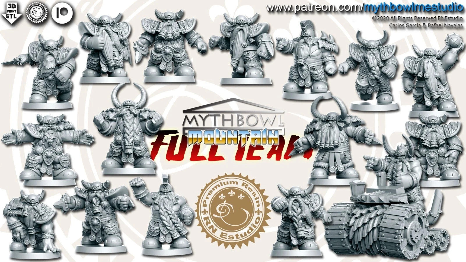 Mountain Team 16 miniatures Fantasy Football  equipe naine