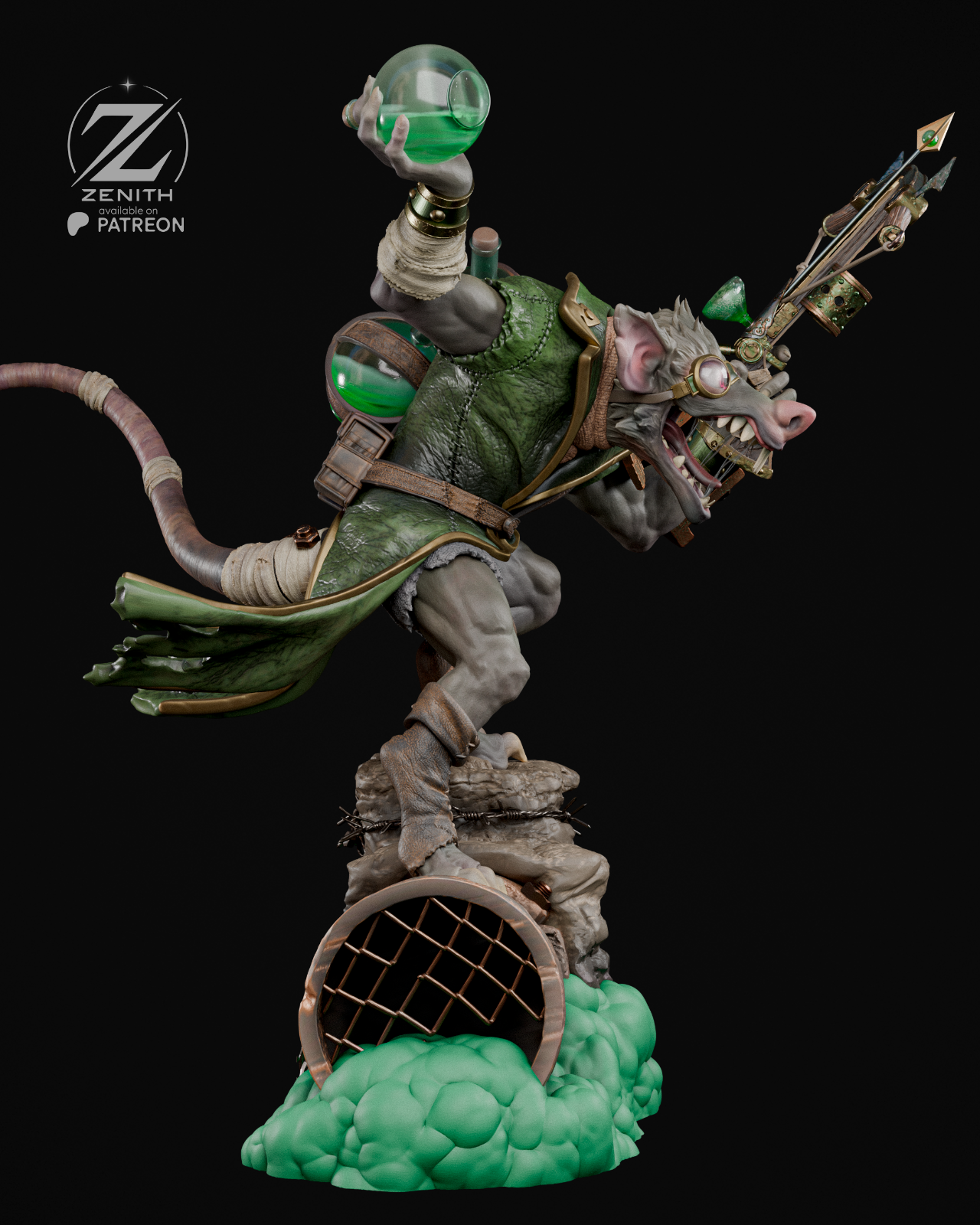 Homme rat figurine fan art hauteur 26 cm