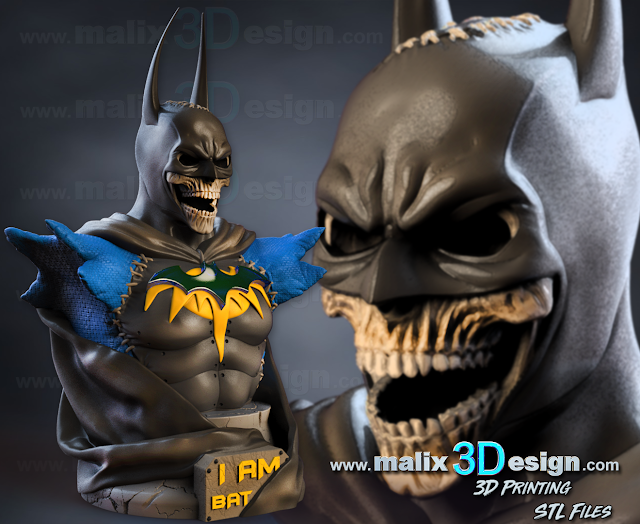 buste batman zombie, buste fan art