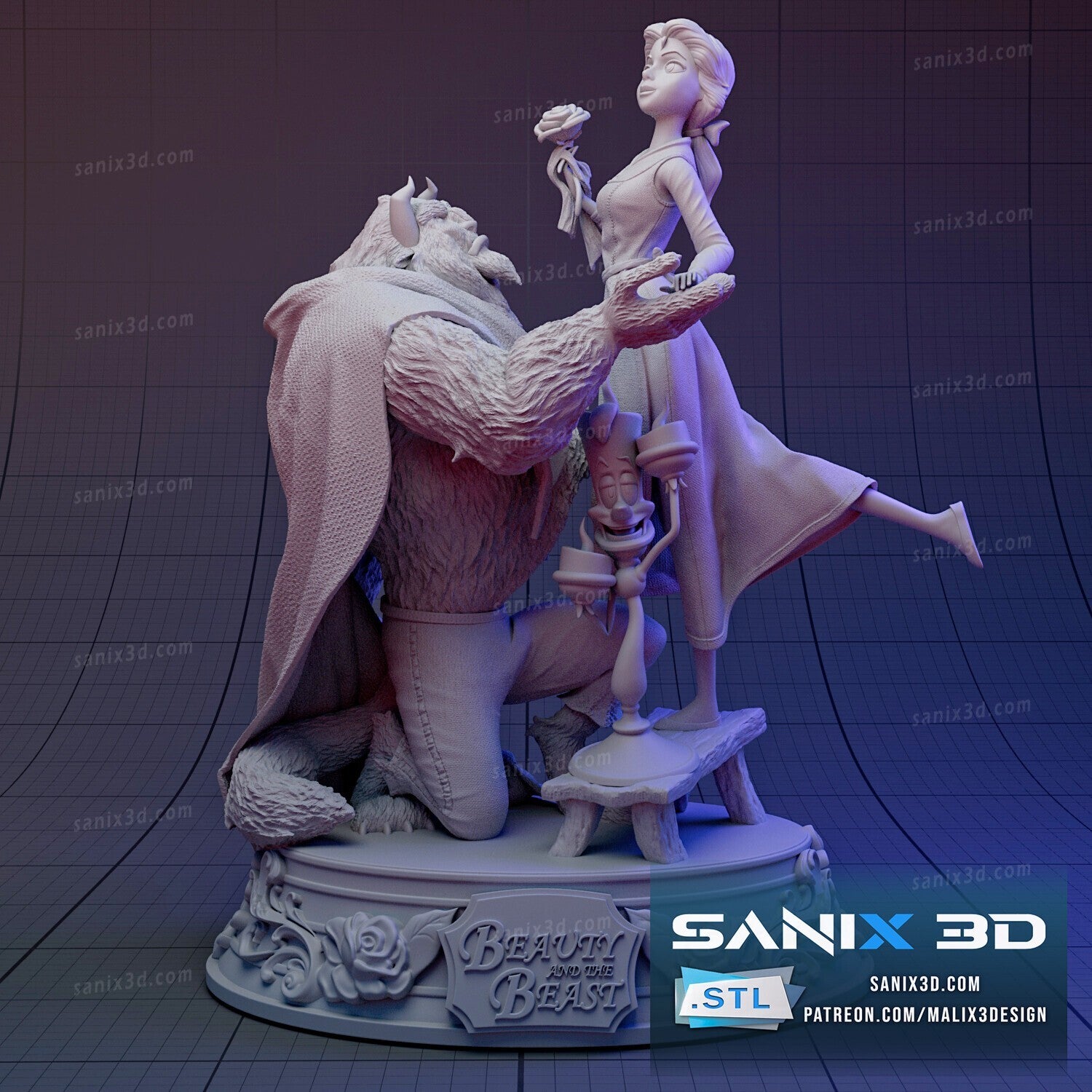 la belle et la bete  - 3D figurine fan art