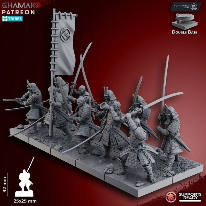 Odachi Samurai socle carree