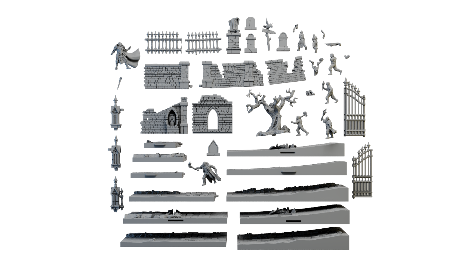 decor cimetiere + figurines