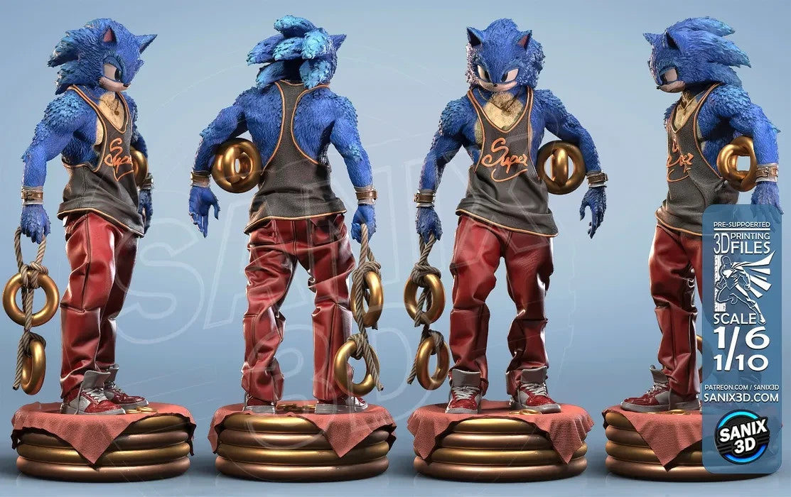 Super SONIC hauteur 20cm en comptant le socle