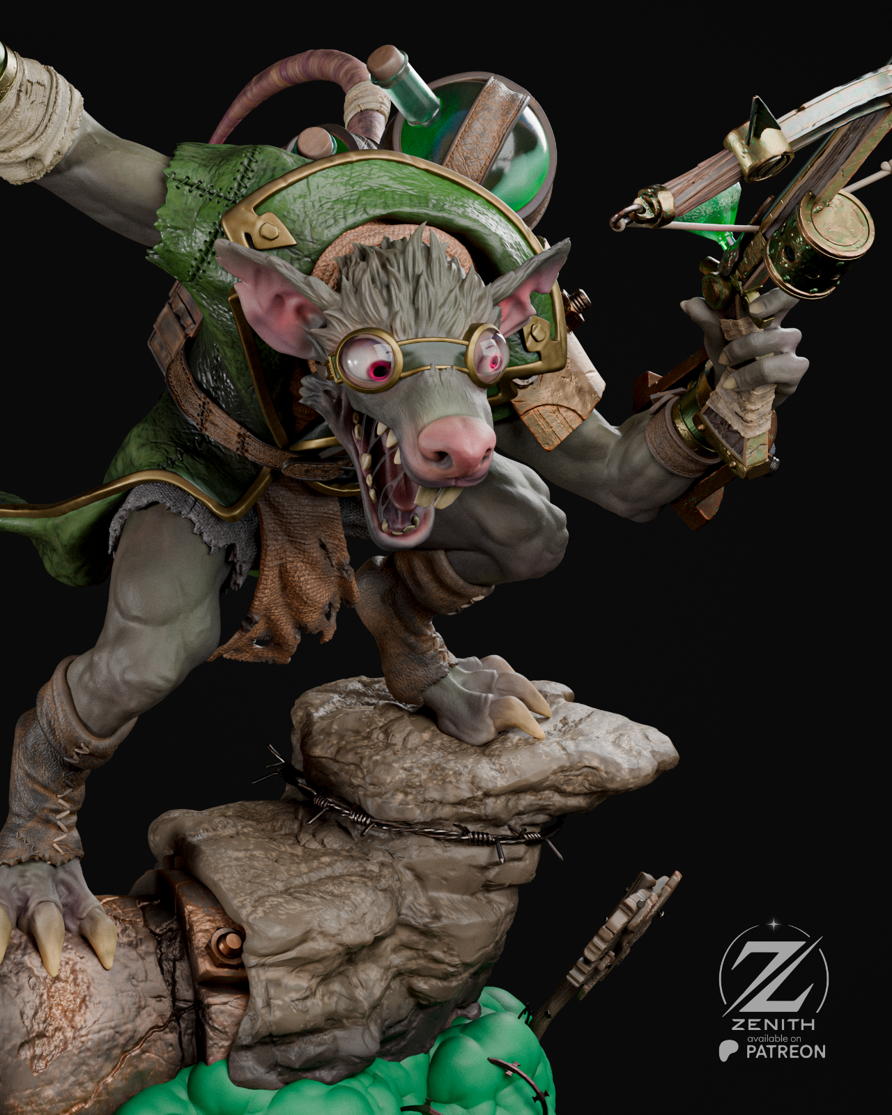 Homme rat figurine fan art hauteur 26 cm