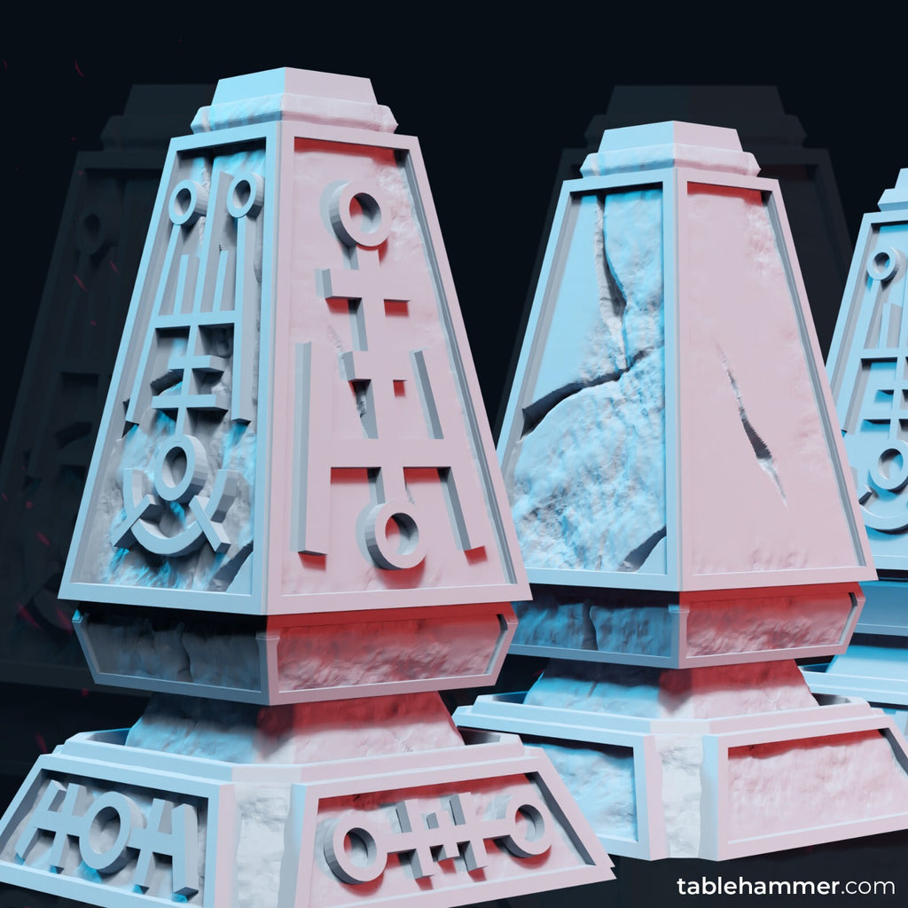 4 necron obelisk objectif, hauteur 6 cm