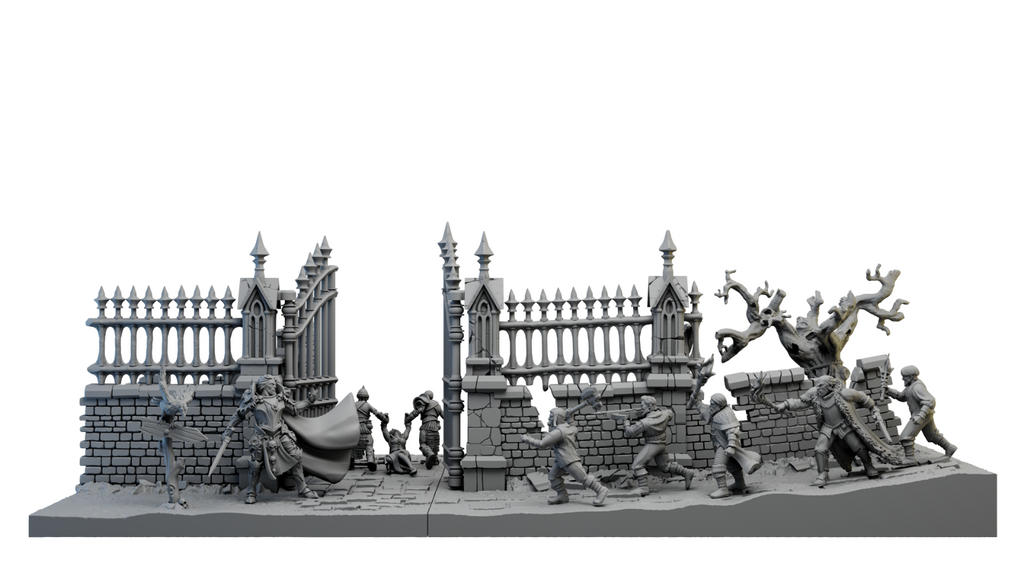 decor cimetiere + figurines