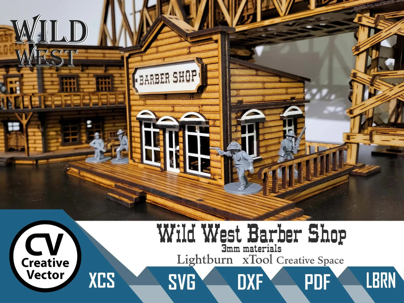 boutique barbier 28mm ouest sauvage mdf