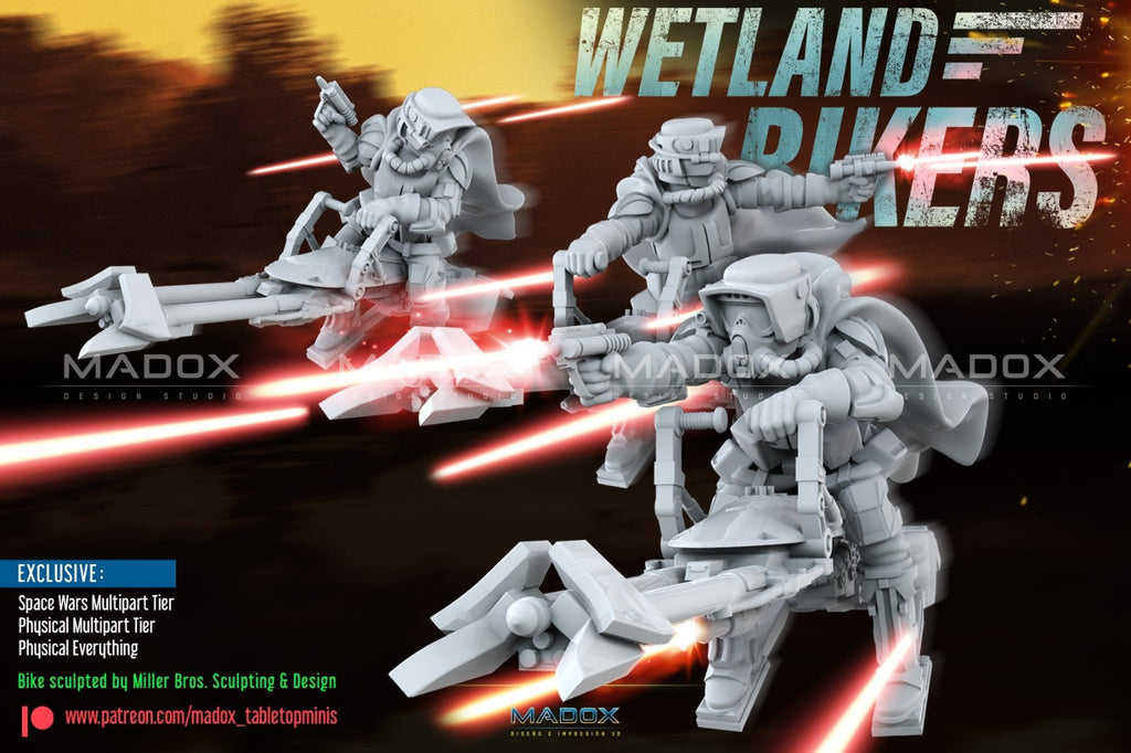 4 wetland bikers compatible star wars legion