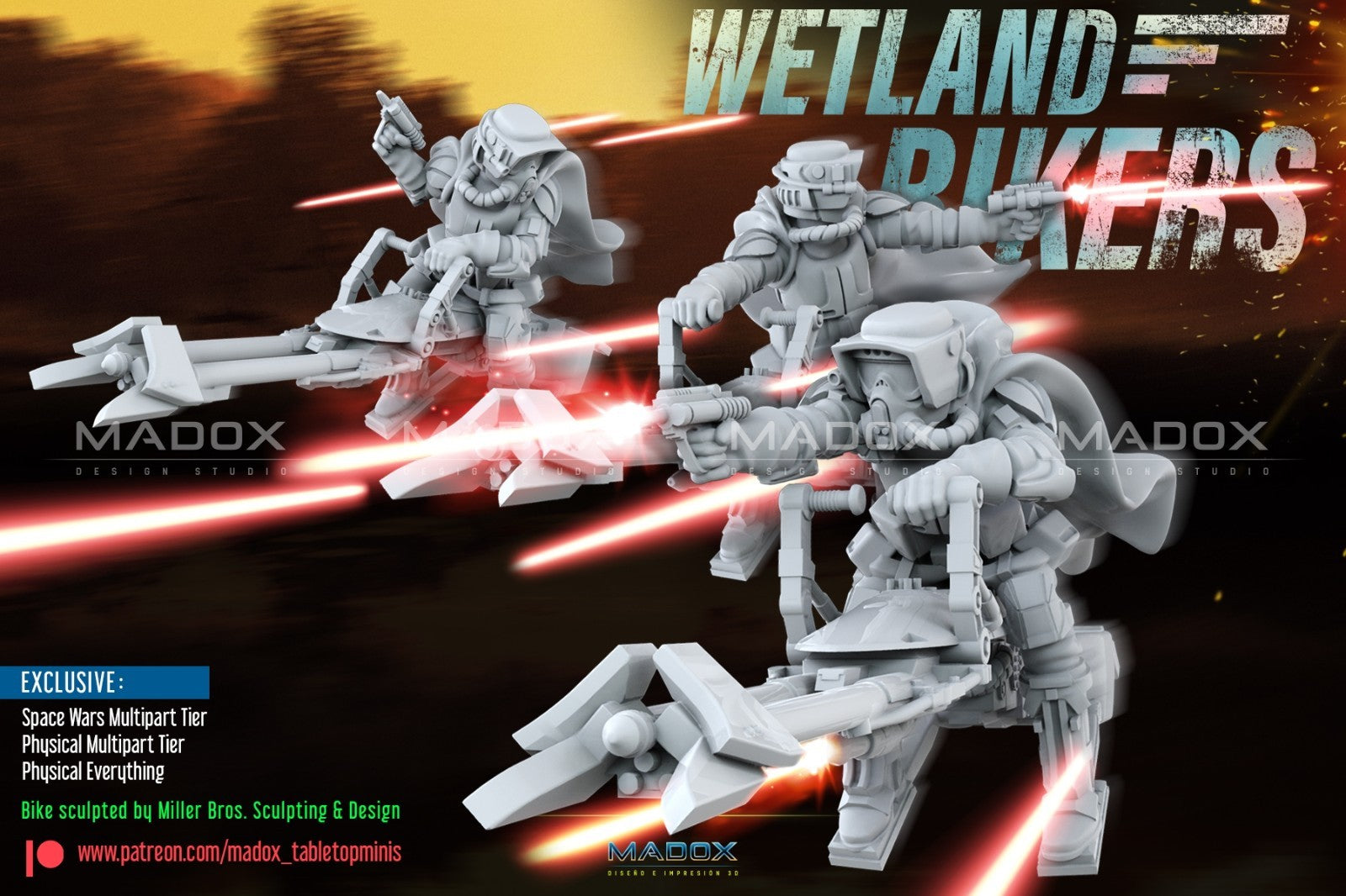4 wetland bikers compatible star wars legion