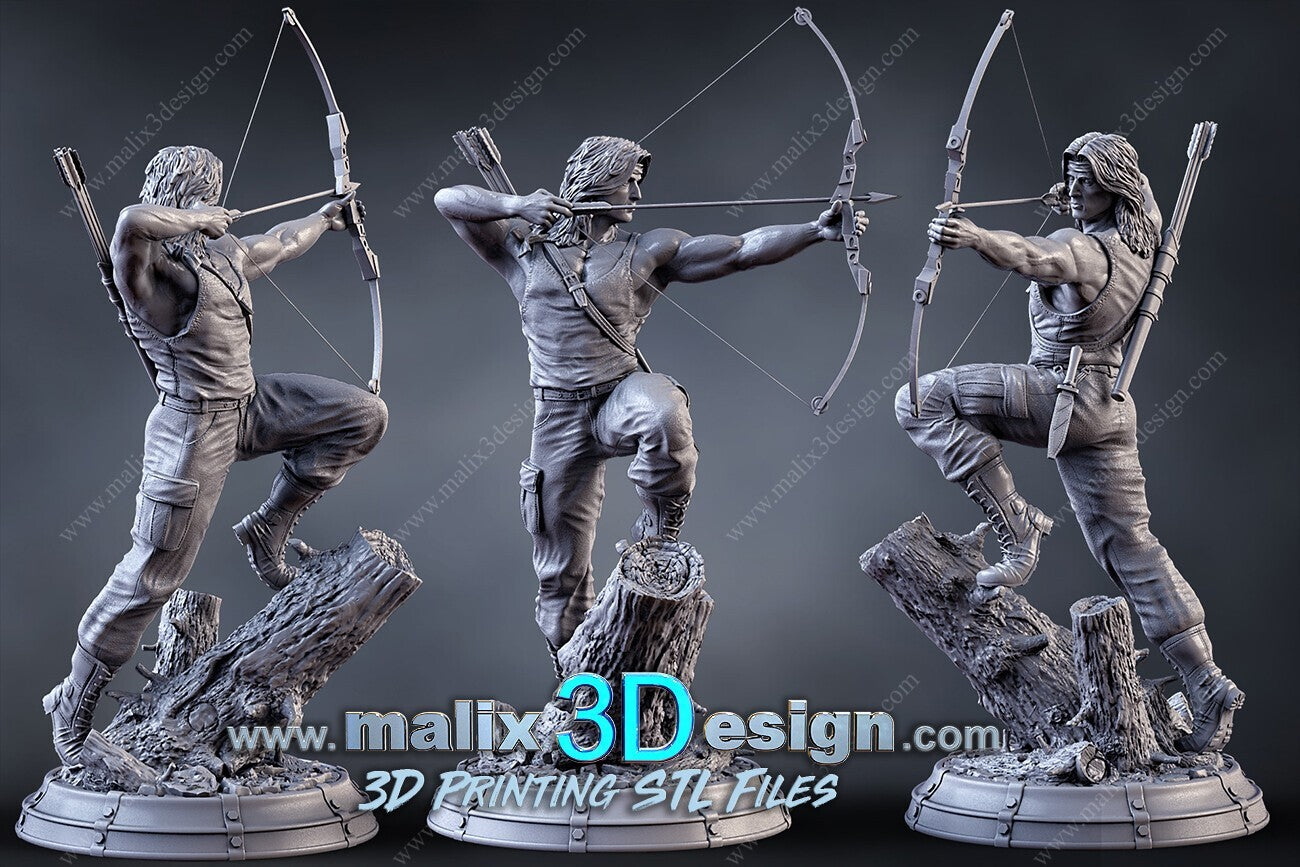 FIGURINE DE 24CM DE HAUT rambo  figurine fan art