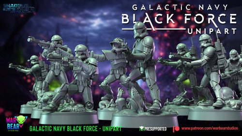 18 figurine Galactic Navy Black Force Unipart