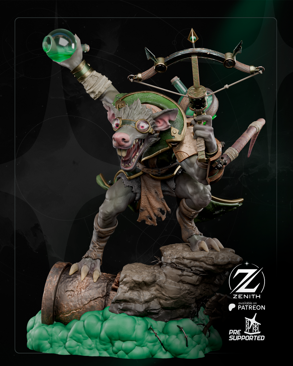 Homme rat figurine fan art hauteur 26 cm
