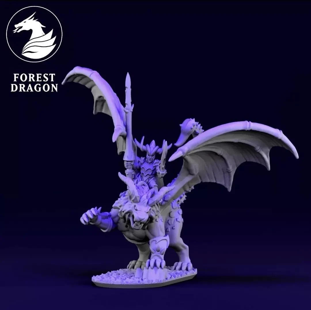 seigneur sur manticore elfes noires 10mm