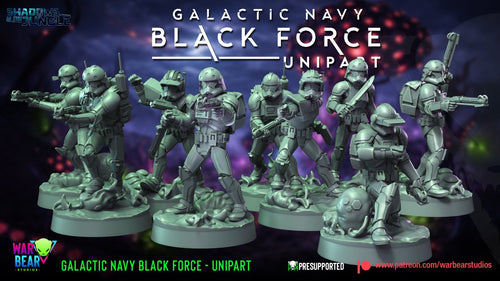 18 figurine Galactic Navy Black Force Unipart