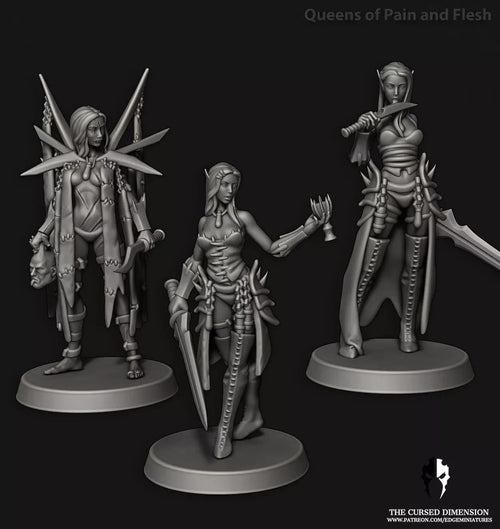 3 guerrières elfes noires